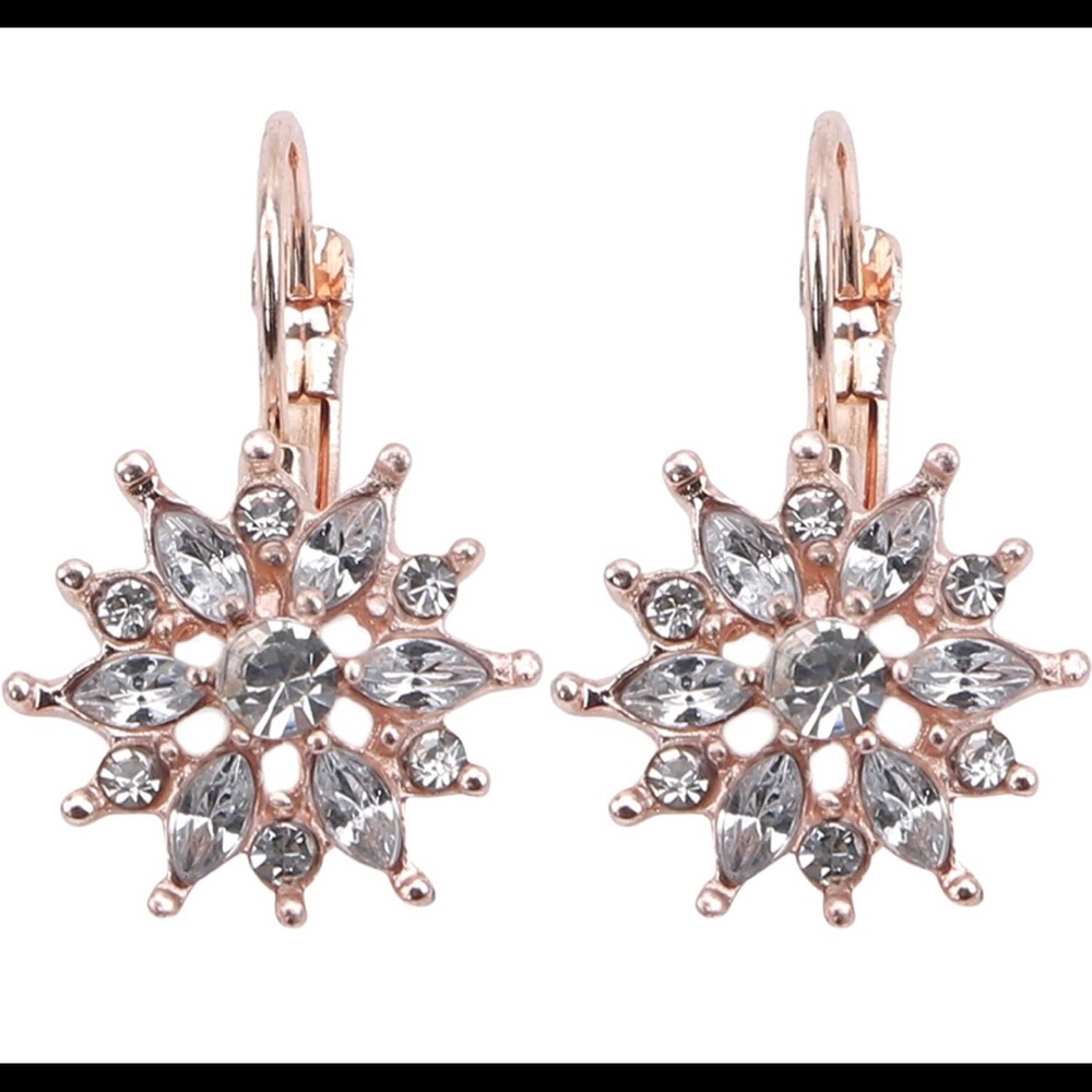 New Rose Gold Snowflake Style Earrings